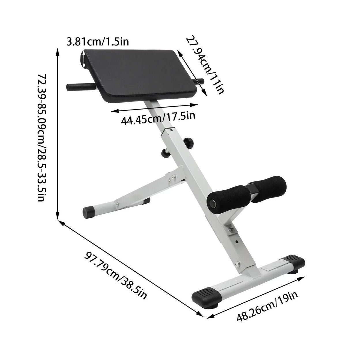 5 ZhdnBhnos Adjustable Tighten Chair Exercise Back Hyperextension 330 lbs Roman Folding Levels Roman Strength Bench Chair Abdominal