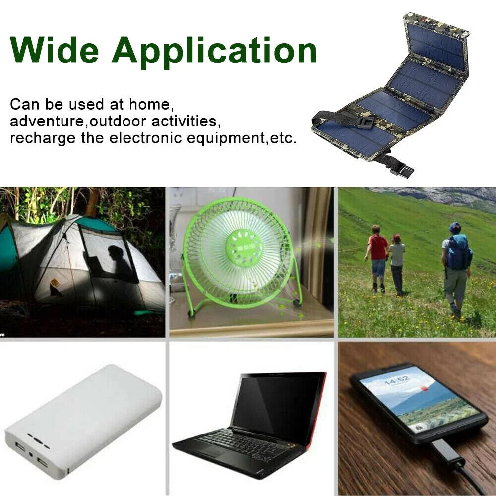 Hiking Outdoor 80W USB Power Panel Phone Folding JLLOM Solar Camping Bank Charger