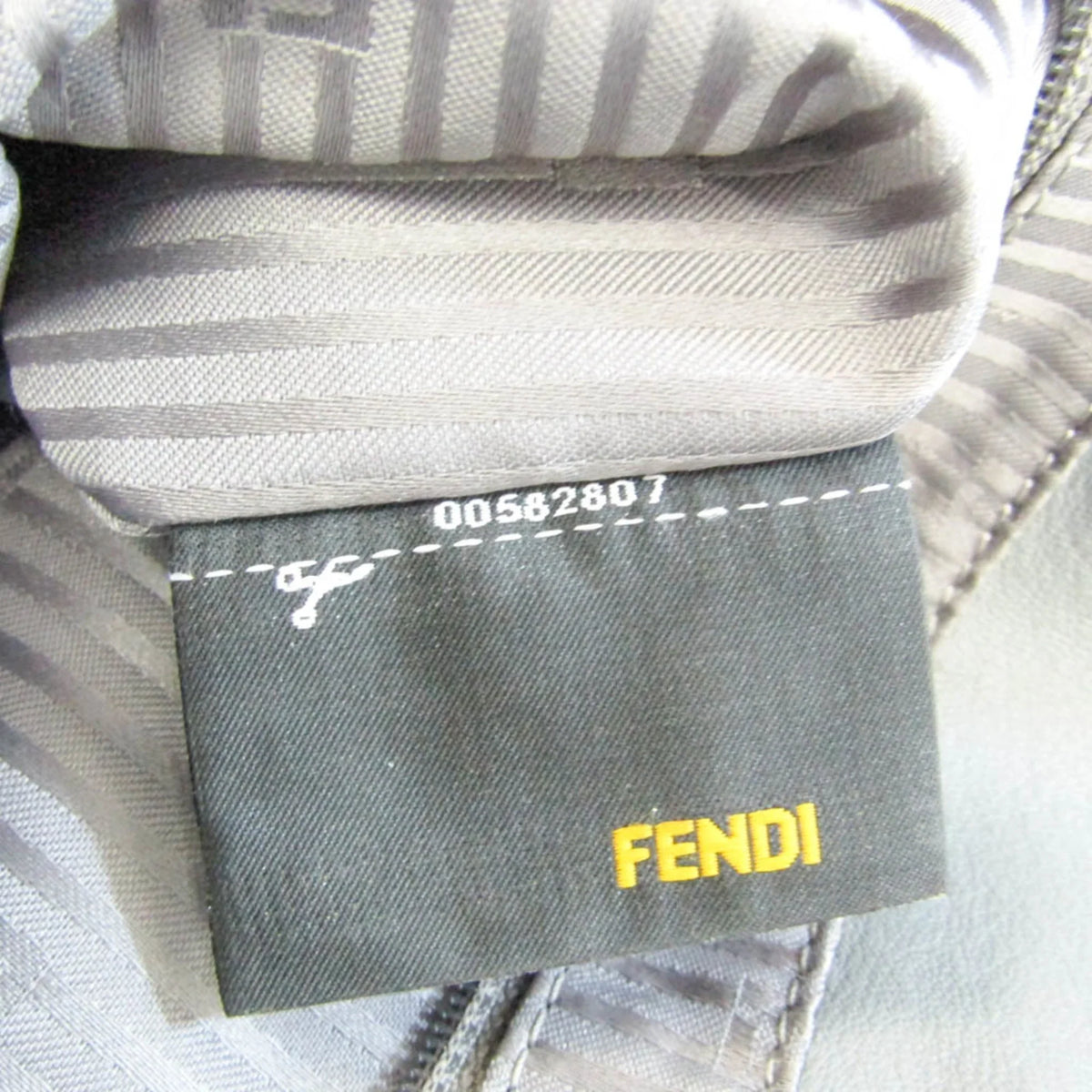 Leather Big Pre-Owned Mamma Shoulder (Good) Fendi Bucket 8BR638 Gray Women's Bag