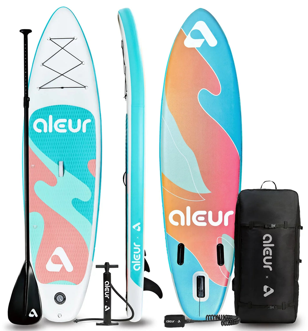 Deck, Up Hand Board and Stand Paddle W Non-Slip Leash, Paddle SUP Premium Backpack, Inflatable Explorer & Accessories Package Aleur Pump