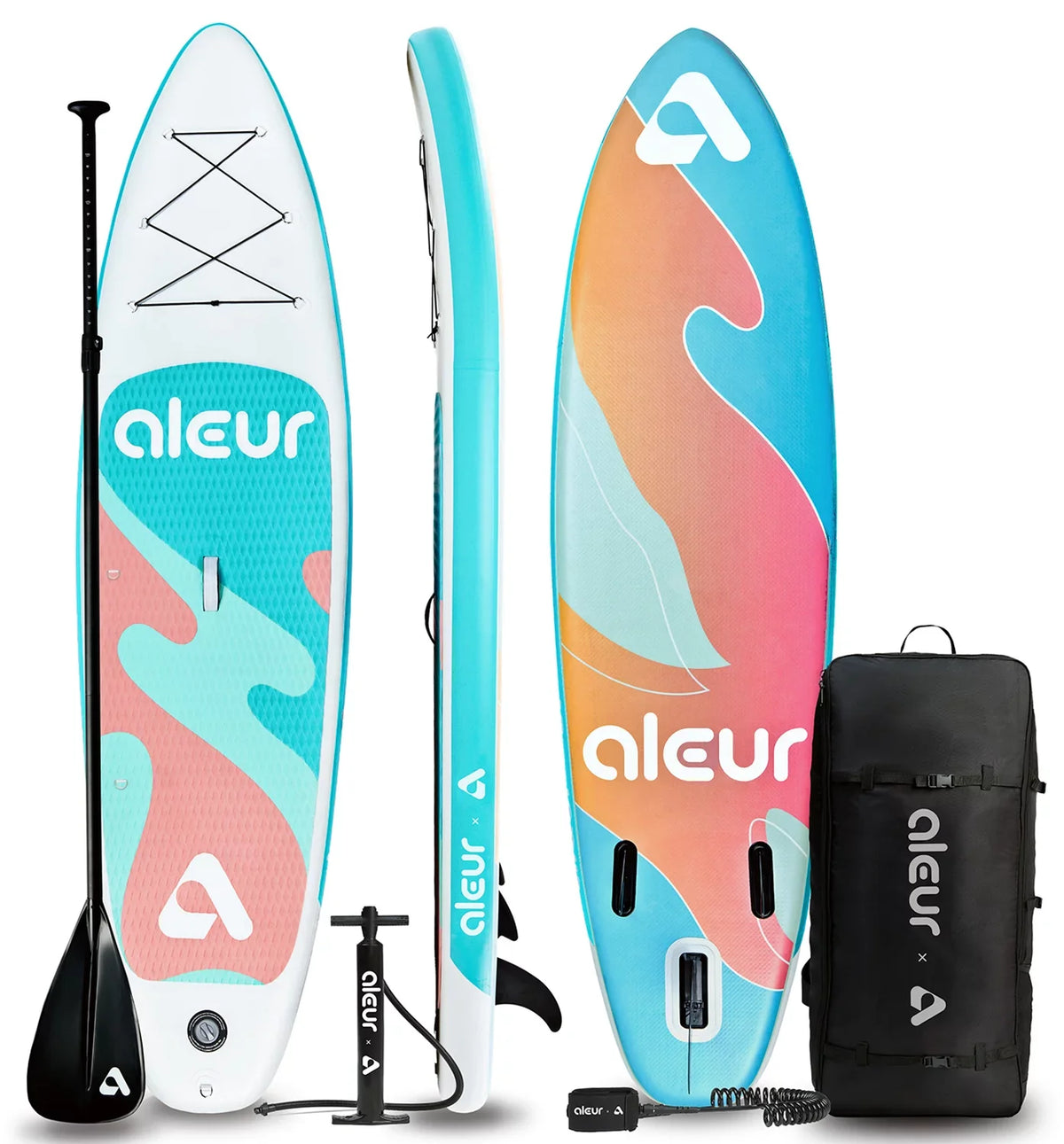 Deck, Up Hand Board and Stand Paddle W Non-Slip Leash, Paddle SUP Premium Backpack, Inflatable Explorer & Accessories Package Aleur Pump