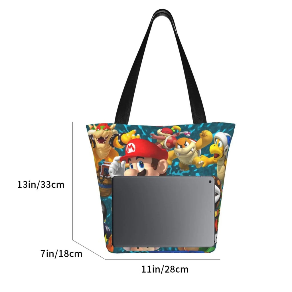 School Land Capacity Women's Business Travel Shoulder Handbag Super For Bag 3D Mario Shopping Beach Large Work Tote