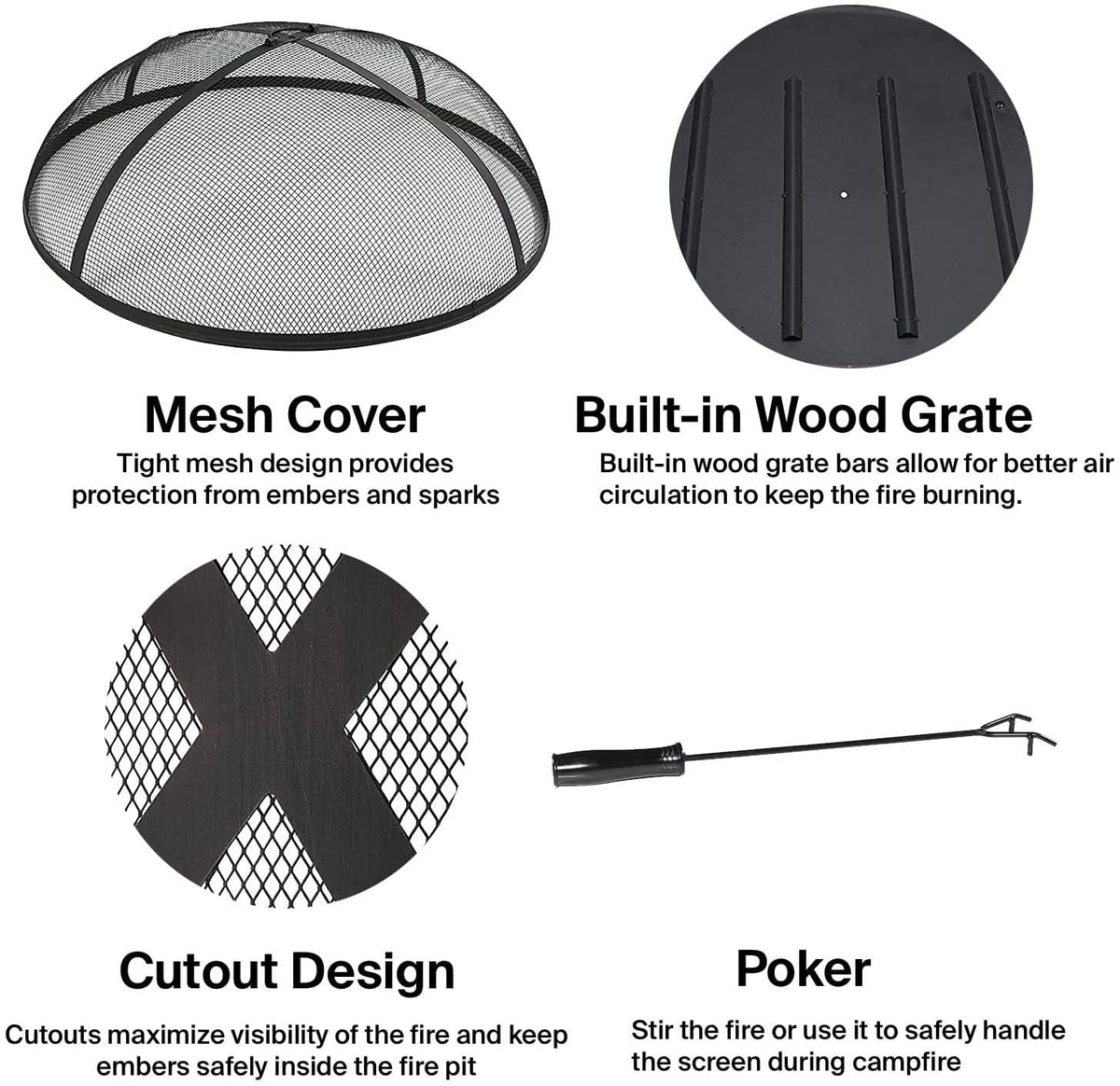 And Campfire Pit Fire Pit Wood Ambrose Grill Outdoor Burning Portable