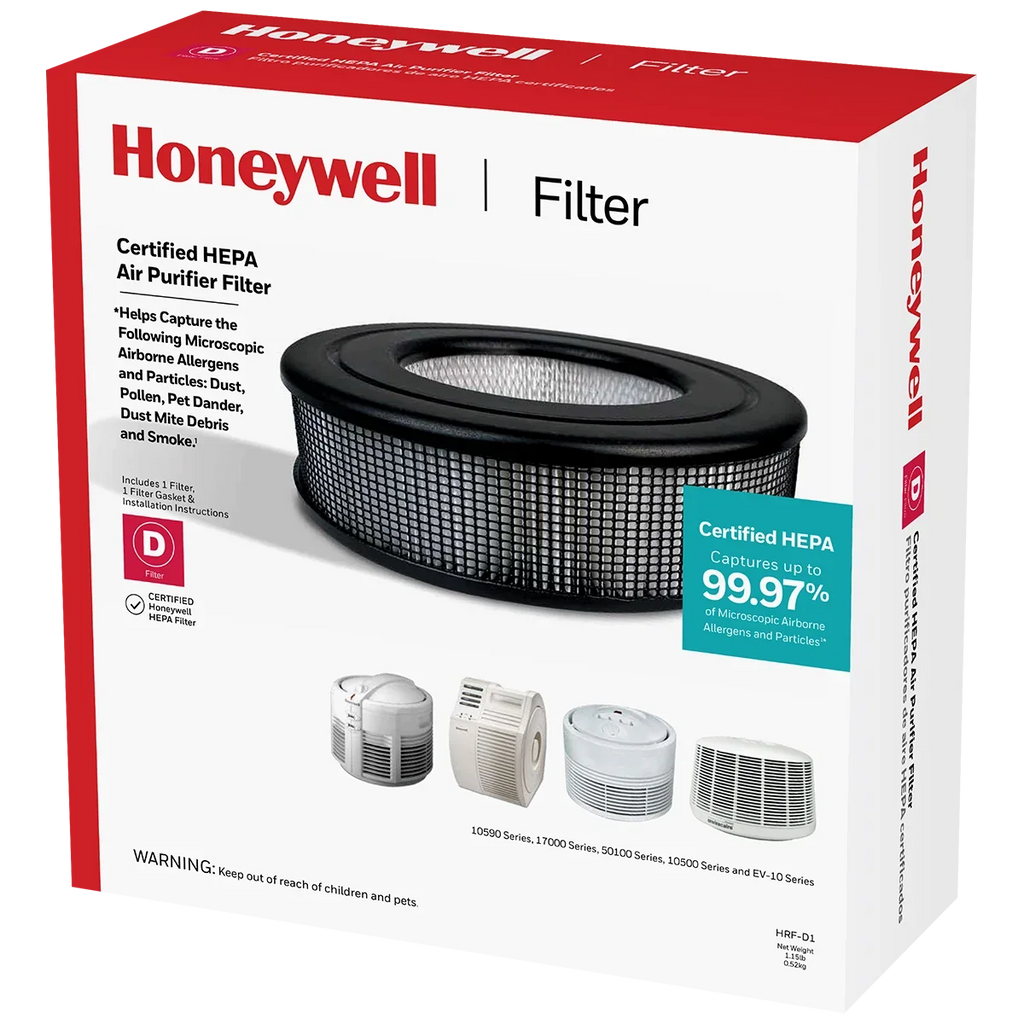 Replacement Filter, Purifier HRF-D1, Pack HEPA 1 D Air Honeywell Filter,