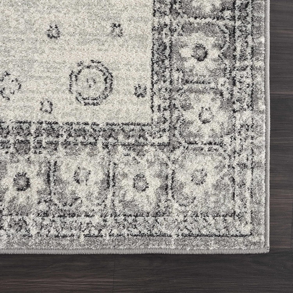 Boho Oriental Rug Living 10' Grey, Indoor X Bedroom, Marash Room, Distressed - 7'10" - Persian Beige - Pattern Traditional - Goksun Collection Vintage Area Medallion