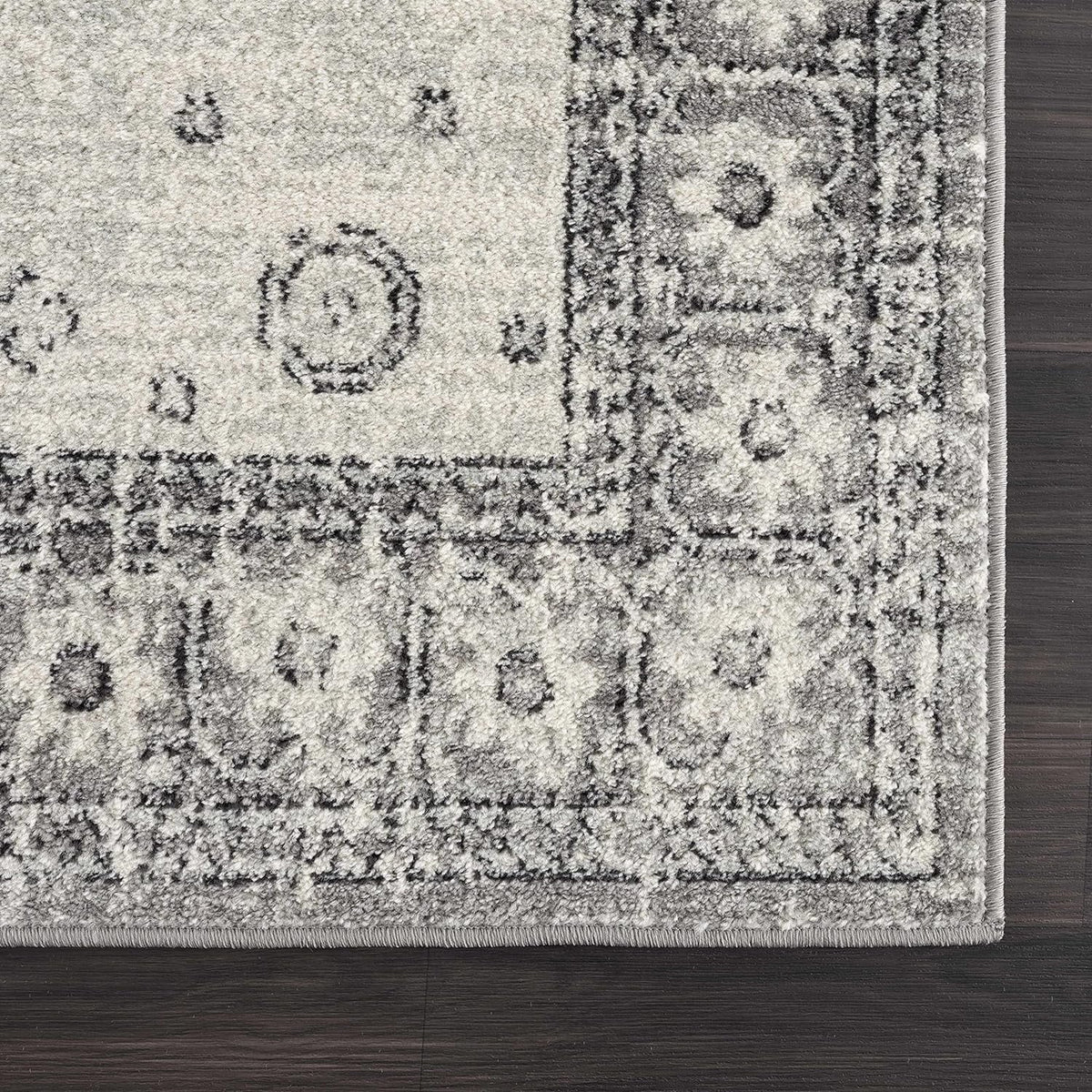 Boho Oriental Rug Living 10' Grey, Indoor X Bedroom, Marash Room, Distressed - 7'10" - Persian Beige - Pattern Traditional - Goksun Collection Vintage Area Medallion