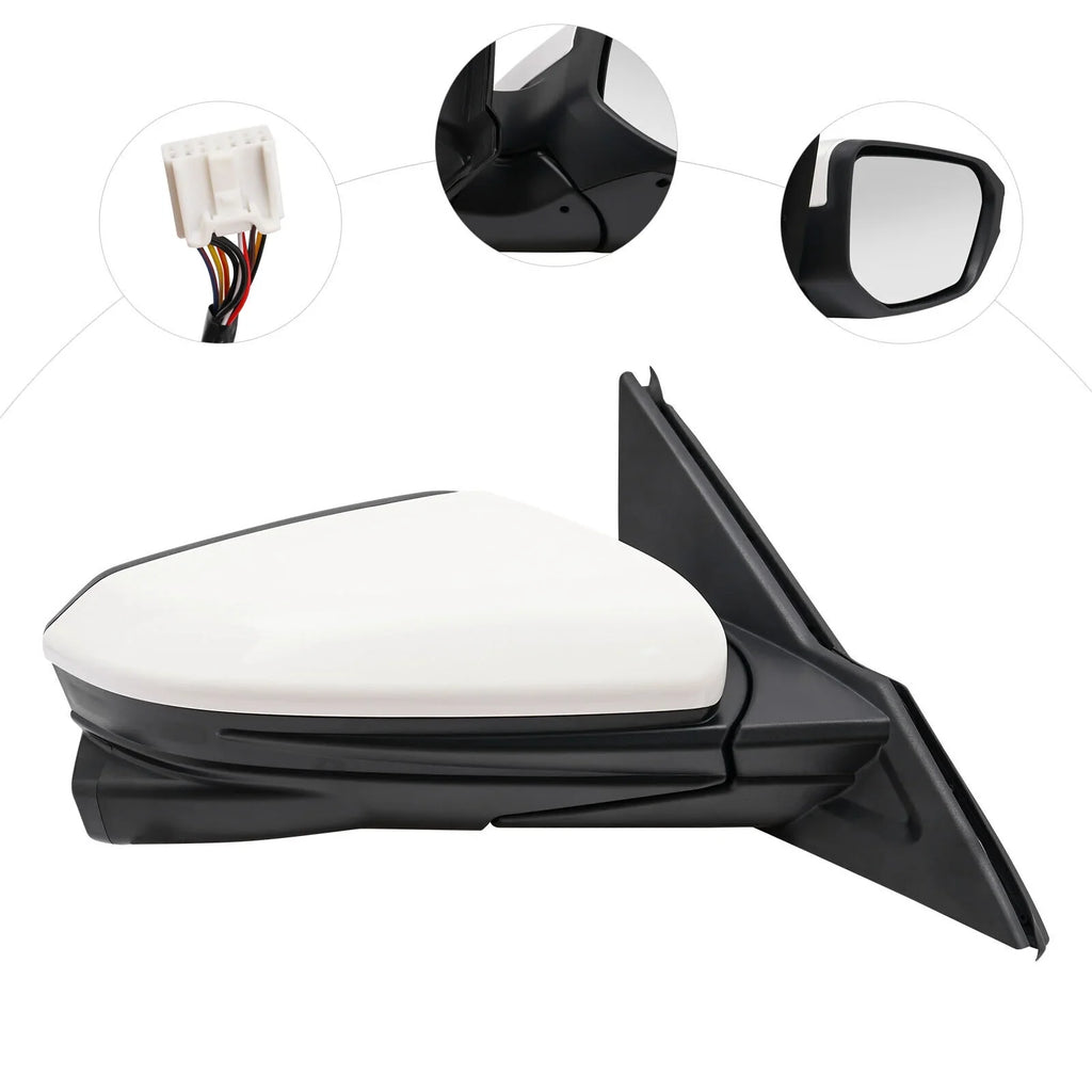 Fit Side Mirror Camera Sedan Honda Power White View Heated Right 2016-2020 Civic