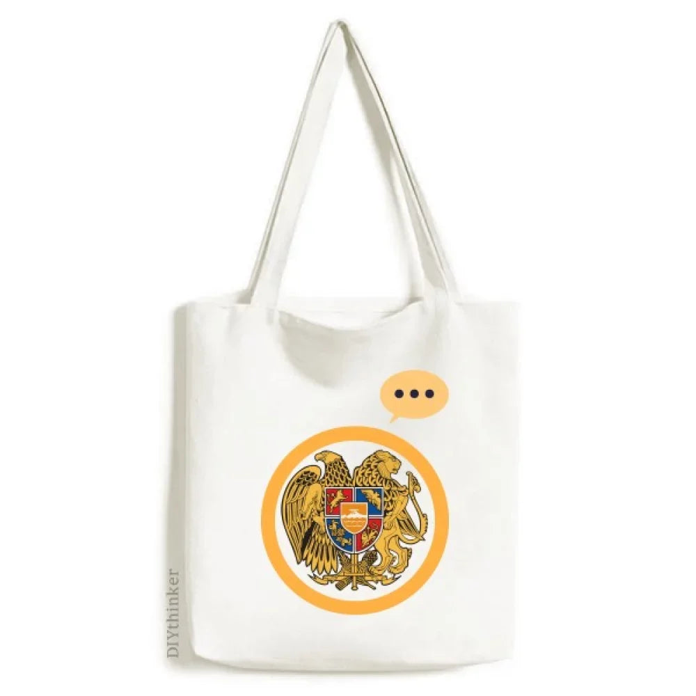 Emblem Sack Tote Bag Canvas Shoulder Expression Yerevan Armenia National
