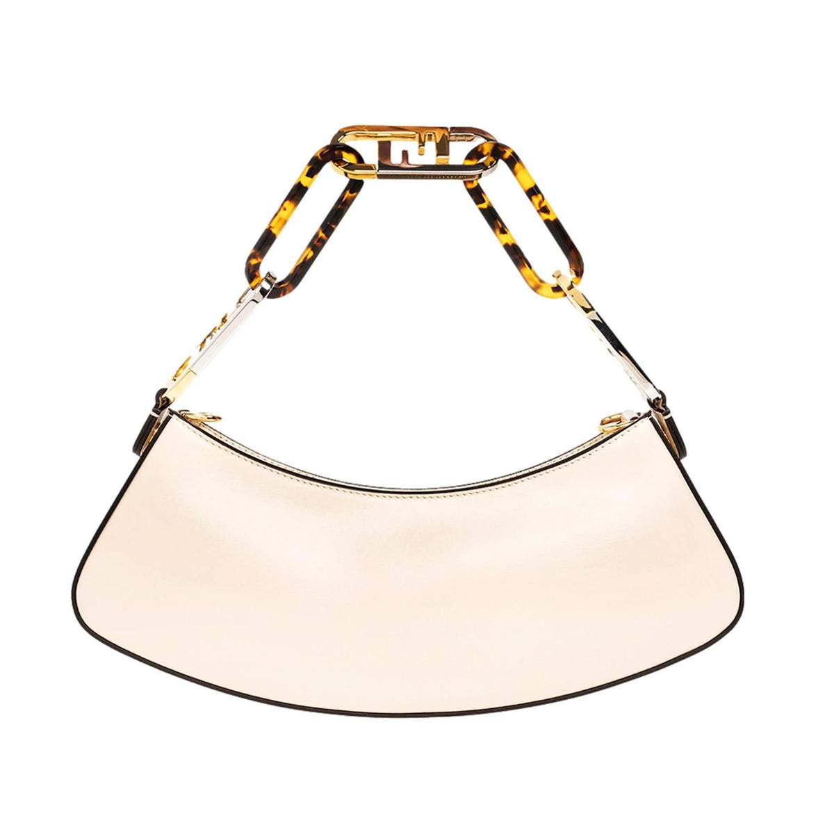 Fendi Shoulder Calfskin Bag Ivory Leather Swing O'Lock