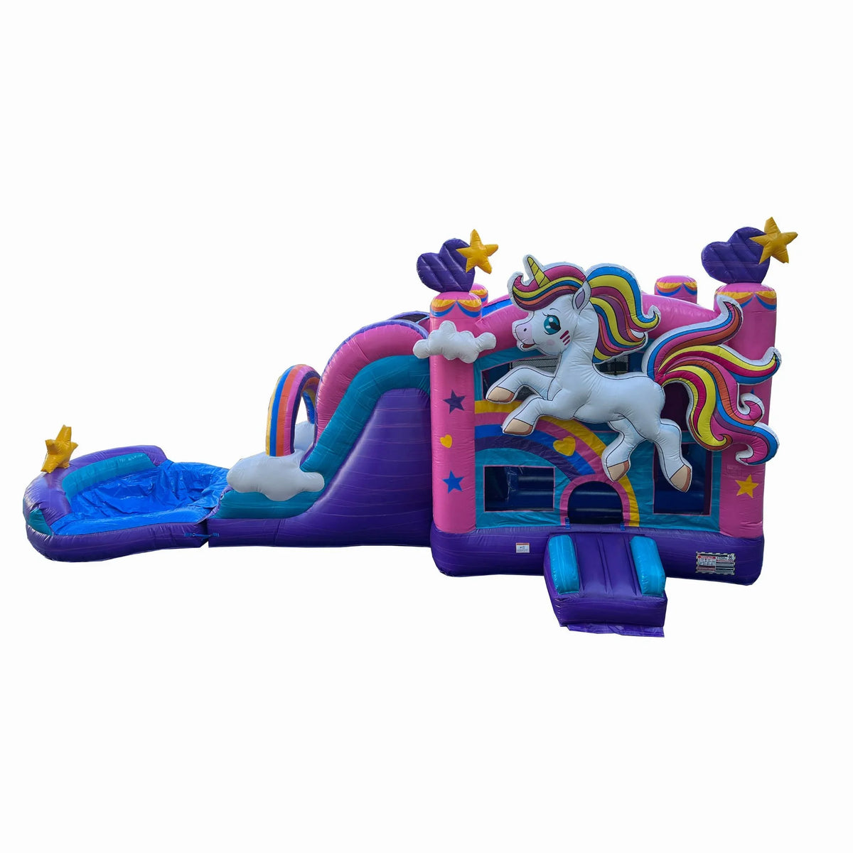 PVC Commercial Wet (with Detachable Hoop, Water Grade, 100% Combo Vinyl, Pool Adults, Slide Backyard, and with Kids Air XJUMP Bounce Dry House Basketball Outdoor for Inflatable Unicorn Blower),