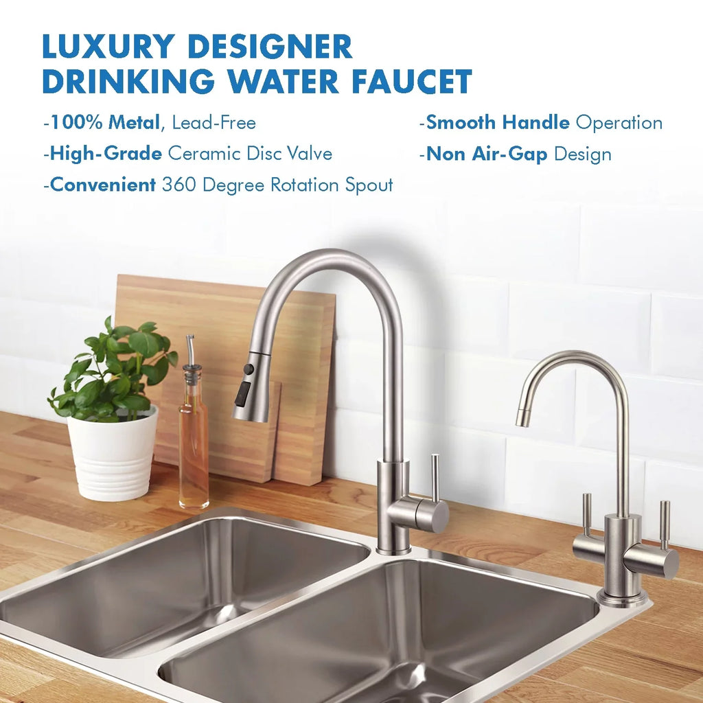 2-Handle Instant Drinking Osmosis Hot APEC Water Brushed Reverse Dispenser and Nickel Cold Westbrook in Faucet