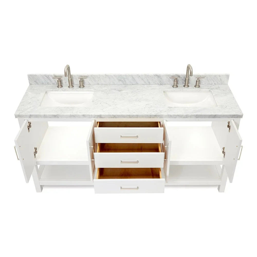 Standing Free Ariel Basin Vanity Magnolia - S073dcwrvo Double Set 73" White