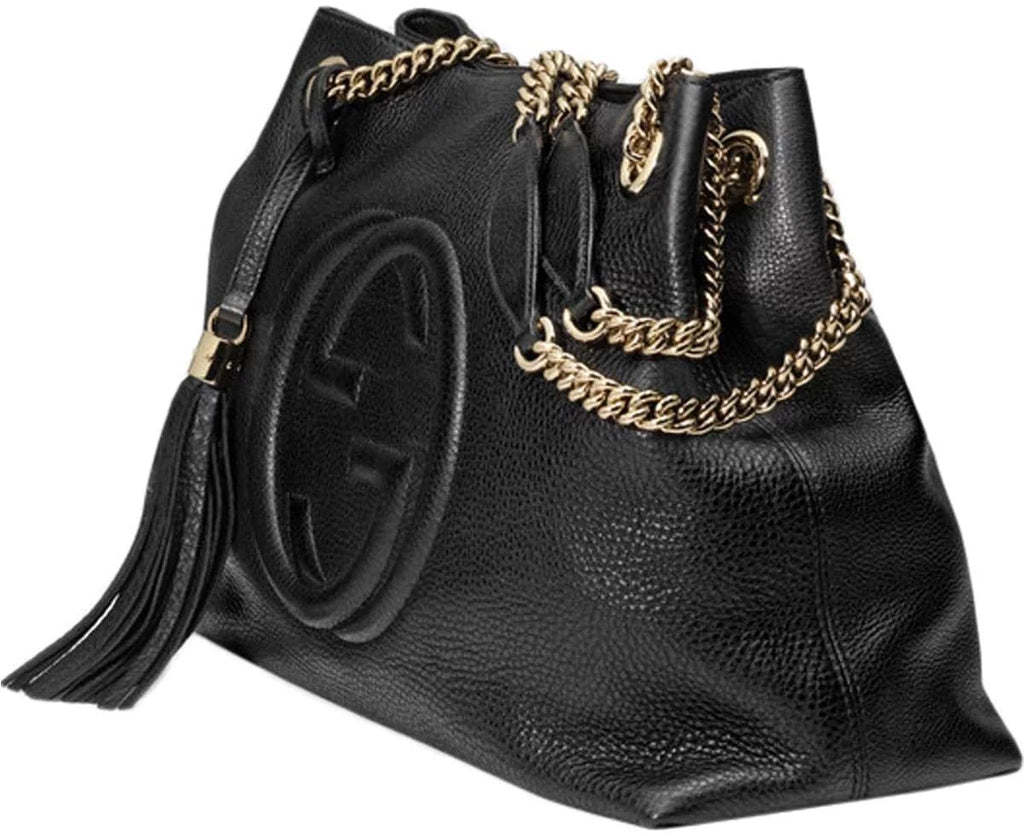 Shoulder Soho Gucci Handbag Chain Leather Black