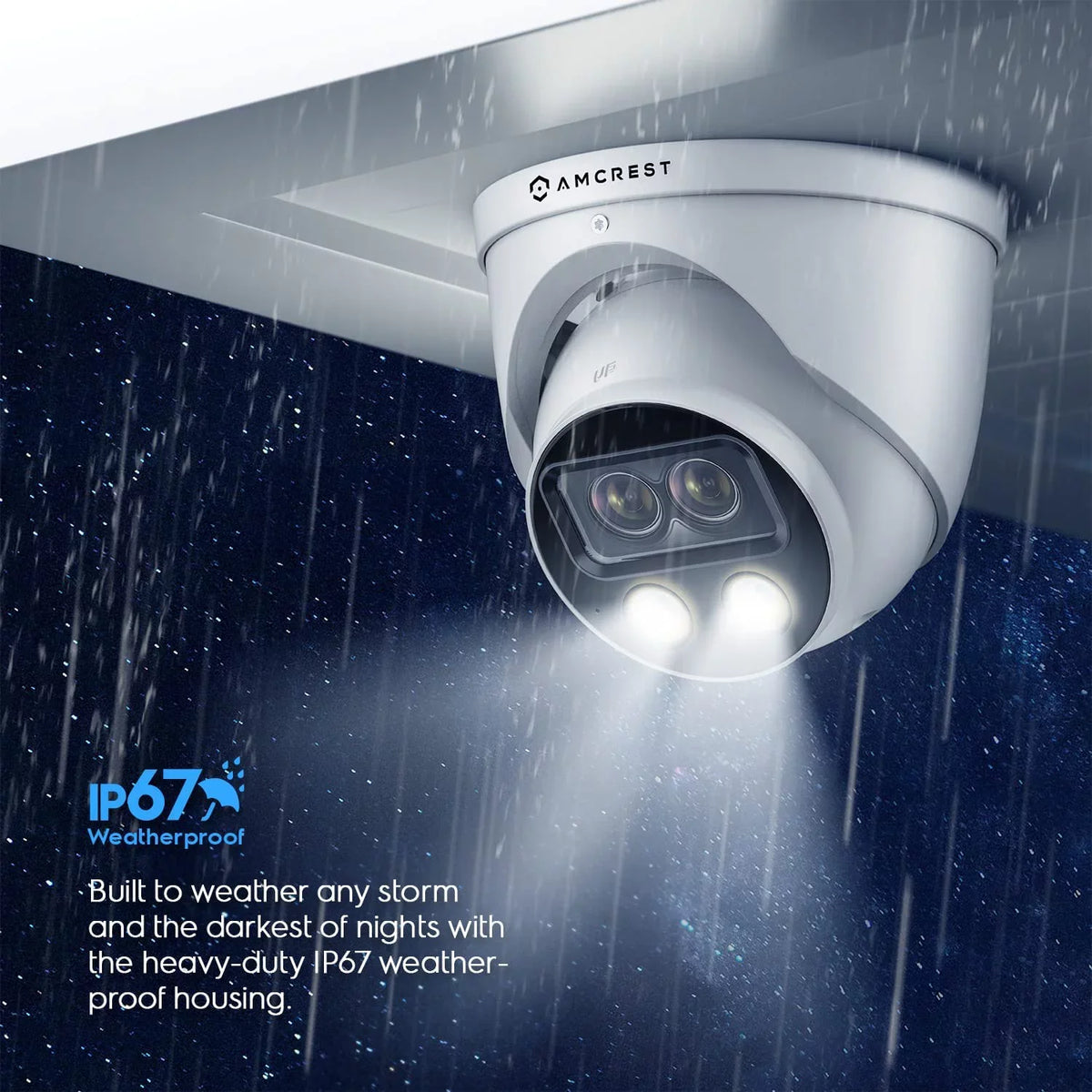 8MP Security Camera, x Turret 4K Amcrest POE (2 IP (2 @25fps, 2K) x Outdoor 4MP) Dual-Lens AI