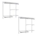 8 Custom to 4 (2 Rubbermaid Kit, Closet White Configurations Pack) Ft Organizer