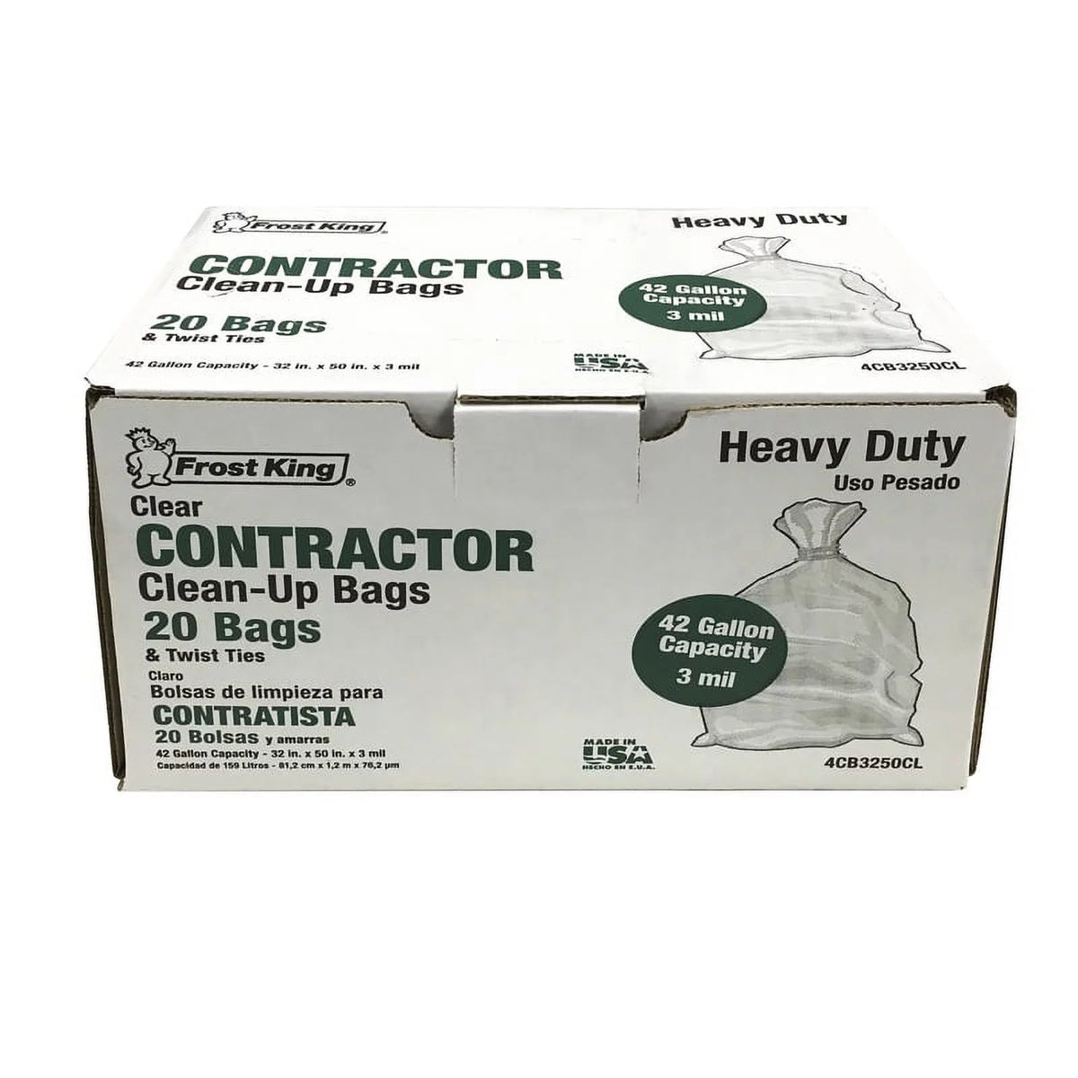 Gal Bags Tie pc Frost Contractor 42 2 Twist King 4Cb325Cl
