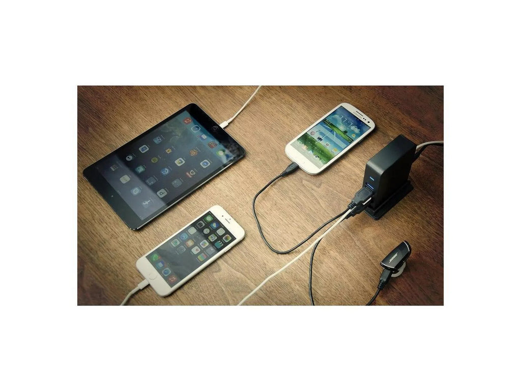 Ports + 3.0 Adapter 12V/4A [Black] Port SABRENT 2 Power (HB-U930) Charging USB 7 with HUB
