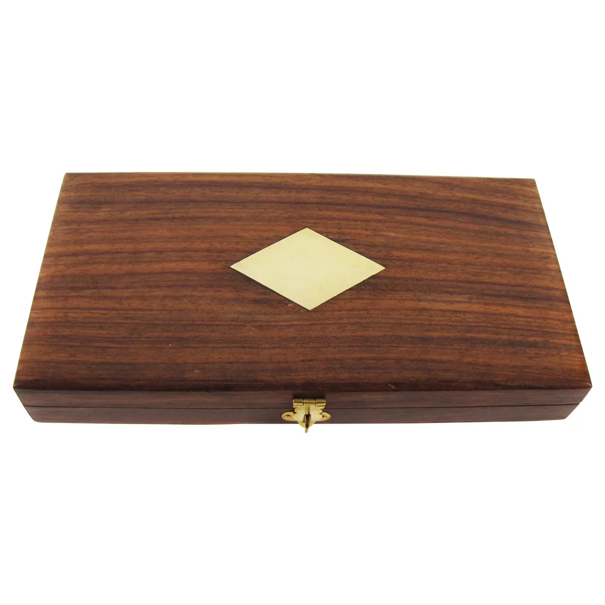 w/ Magnifier Antique 5x Brass&Wood Lens Box Turned Hand Magnifying Desktop Glass
