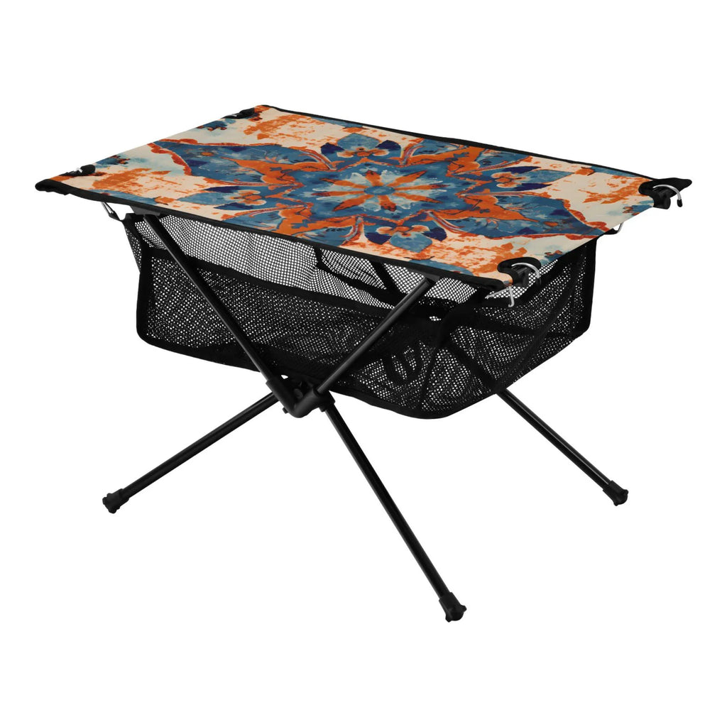 Bag Compact Table Table with Beach BBQ Fishing for Camping Pattern Table Portable Travel Mandala Storage Folding Picnic Outdoor