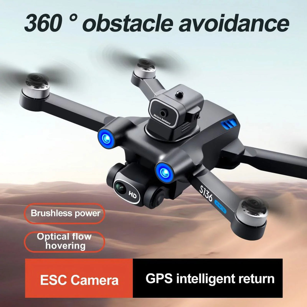 photos adjustment of 4K electric directions, brushless S136 avoid remote aircraft and to high-definition to all obstacles UAV camera in GPS take control aerial