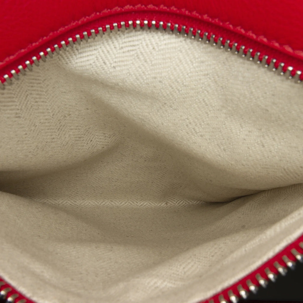 Authenticated (Good) Unisex Red LOEWE Mushroom Small Puzzle Pre-Owned Satchel Edge Leather Calf