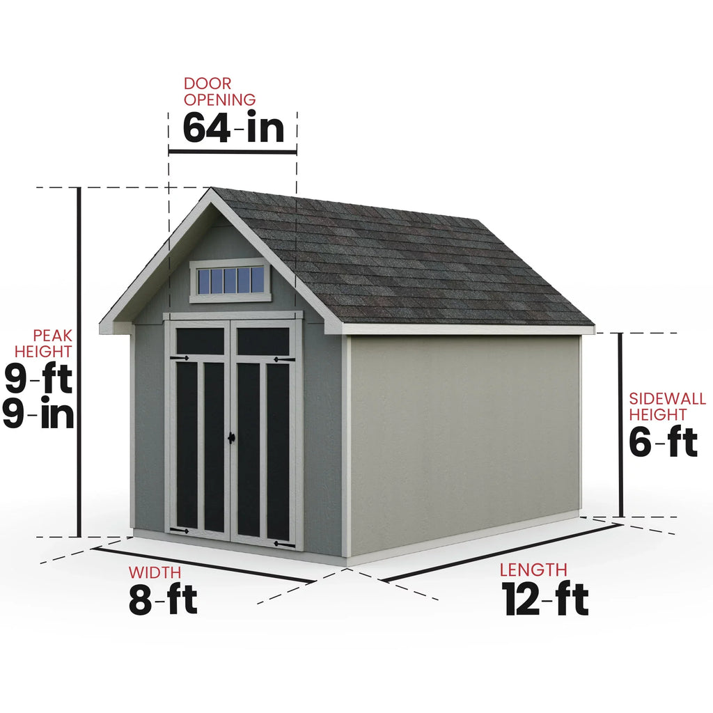 Handy Products Shed (Floor Included) 12 Storage Home x 8 Tribeca Wood ft. ft.