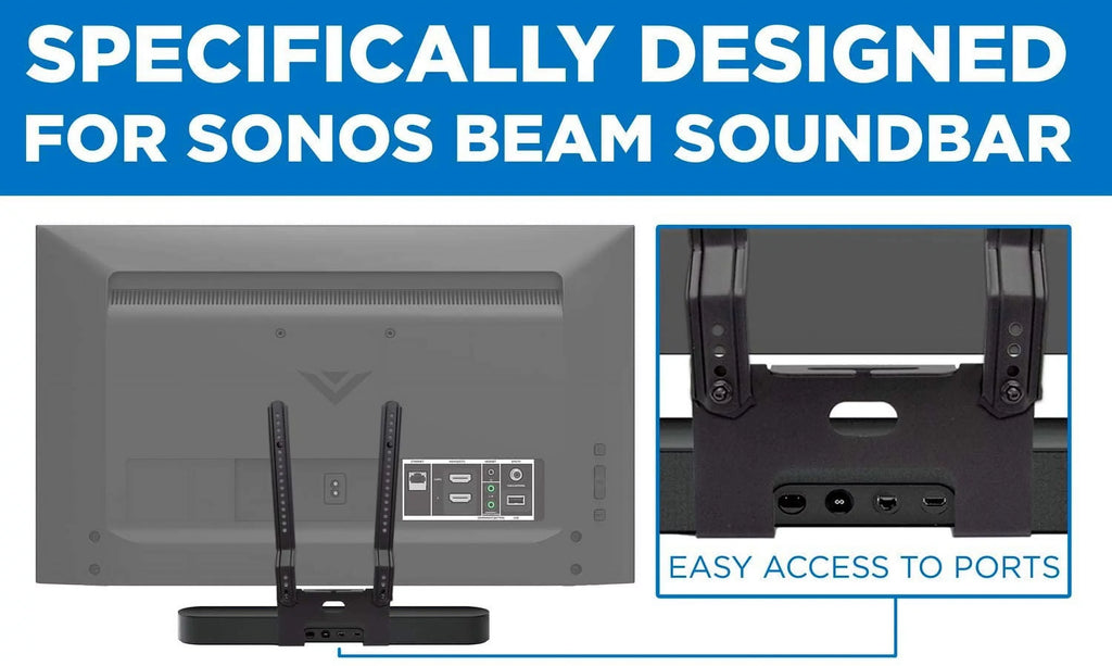 Shelf - VESA Kit Mounting Sound Pattern Mounting Soundbar Bracket for Mount Beam Compatible Sonos with with 200mm Speaker Mount-It! 600mm Televisions | TV Bar