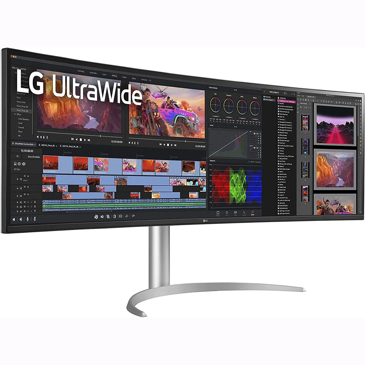 x USB Monitor, Curved AMD (5120 Type-C, Premium 2.1 Pro, 49WQ95C-W Nano 32:9 NVIDIA HDMI Adjustable FreeSync Open & DQHD UltraWide G-SYNC Compatible Tilt/Height/Swivel and 1440) LG IPS Box 49"