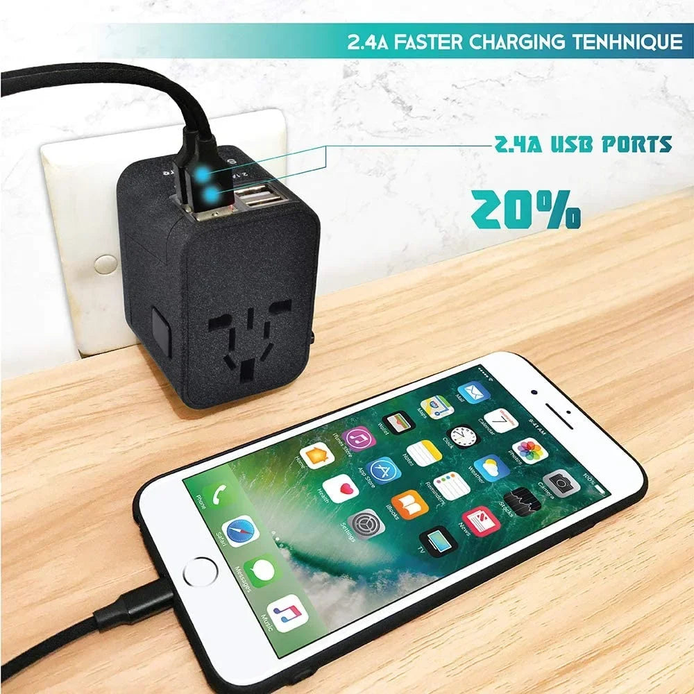 for European 4 China Charging Europe UK Countries Plug 150+ International Ireland - for 2.4A Smart America (SandBlack) USB by Adapter Adapter Italy for Sublimeware Travel Travel Adapters - Power -