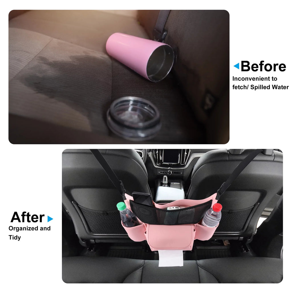 Large Multi Organizer for Bargains Purse Car Car Backseat 37x25cm Seat Capacity Storage Unique Pockets Pink