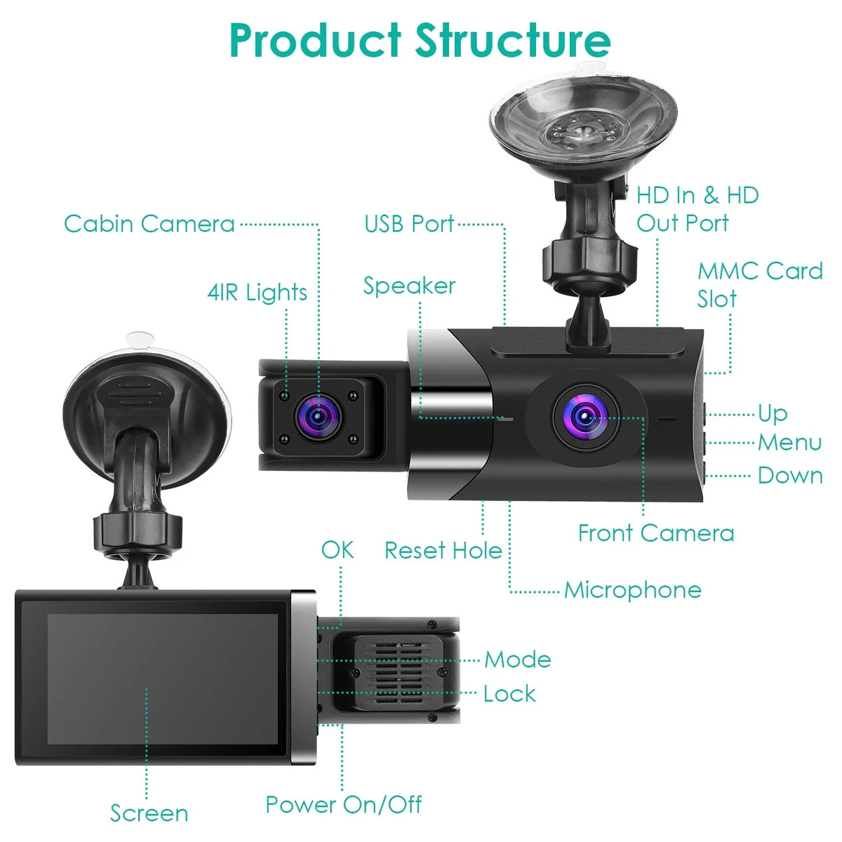Recorder Parking Cam Angle WiFi iMounTEK Dash 140° Loop 2K Vision Night Camera Camcorder, GPS Car G-sensor Monitor with Recording