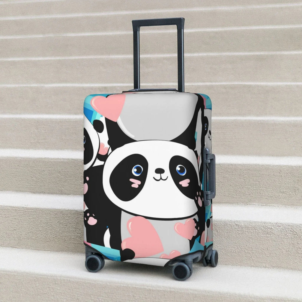 Medium Looking Hearts Luggage Anti-Scratch Cover,Durable, Cute Washable Suitcase Pink New Haiem Keep - Protector Technology Luggage With Your Panda