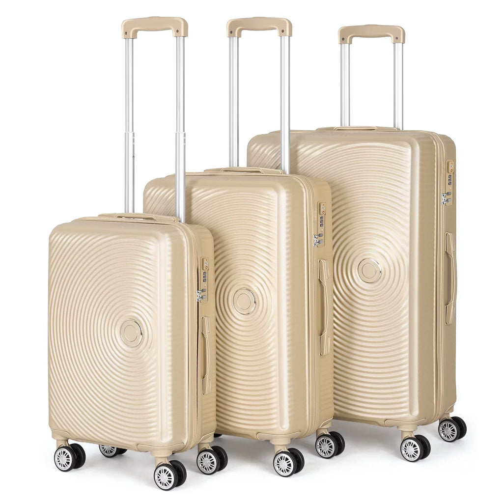 Champagne, Spinner 3 - Oriental Sets Piece in Hikolayae TSA Hardside Lock Collection Luggage