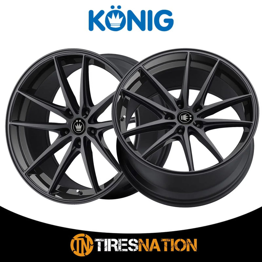 '+45et Gloss 17x8 Konig Oversteer Black 37B Wheel 5x100