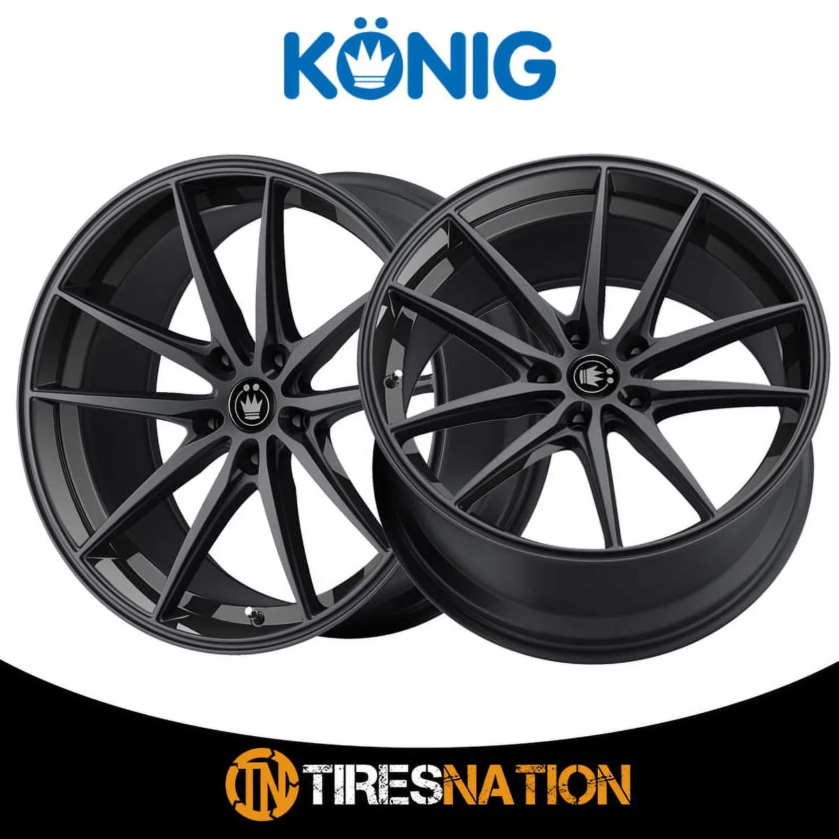 '+45et Gloss 17x8 Konig Oversteer Black 37B Wheel 5x100