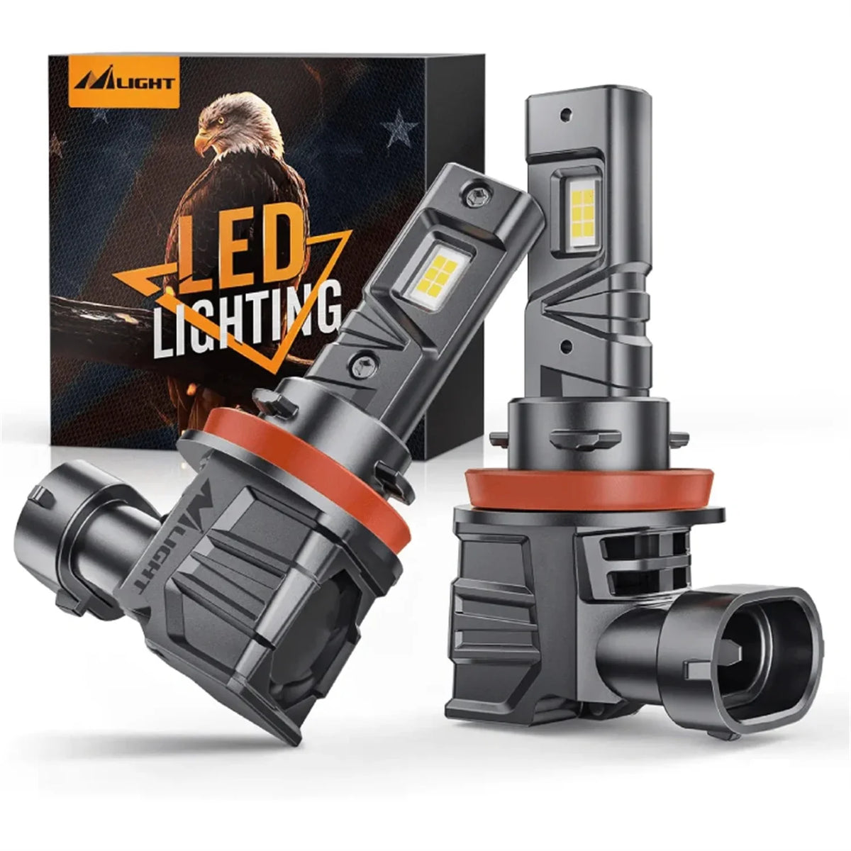 LED H11/H9/H8 2 6000K 16000LM BULBS 80W Nilight | Bulbs IP67 Headlight Series ES1