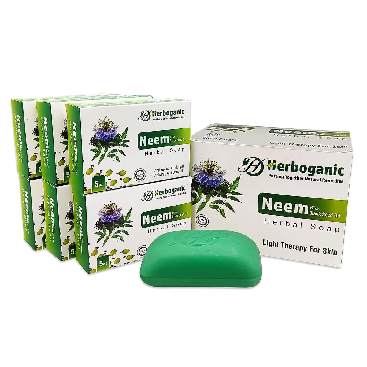 Soap and and Men Face Vegan for | | Oil Body Seed and HERBOGANIC oz. (Pack Black Neem | Neem of Soap Natural Bar | Infused Natural with with 6) 5 Women Herbal for