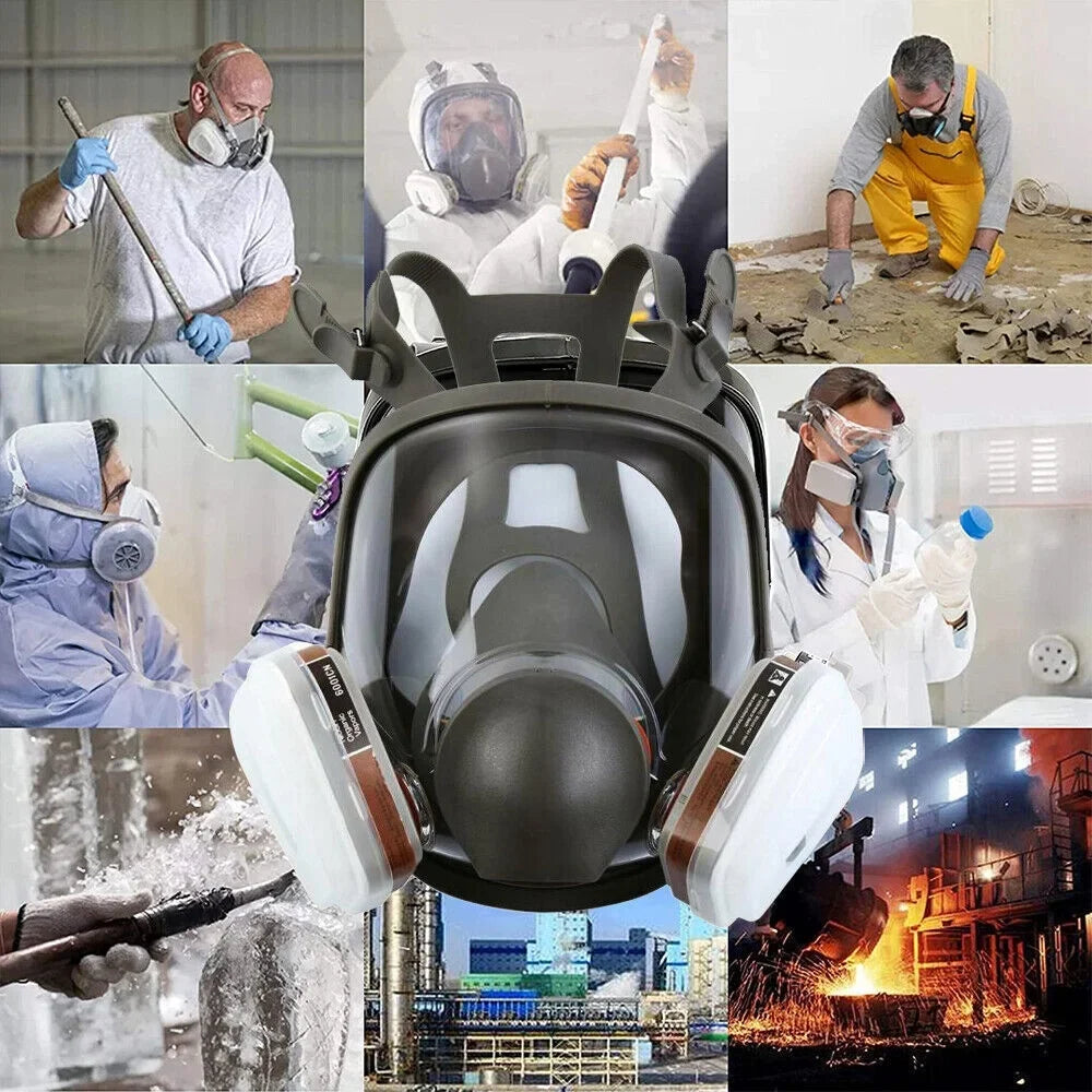 Gas Face Set Spraying Mask for Full 6800 w/Filters Painting Facepiece Respirator