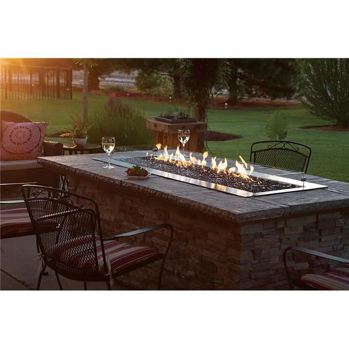 Ignition, 65000 BTU Pit Fire Manual Outdoor Electronic Linear in. with Gas Natural 60 Kit