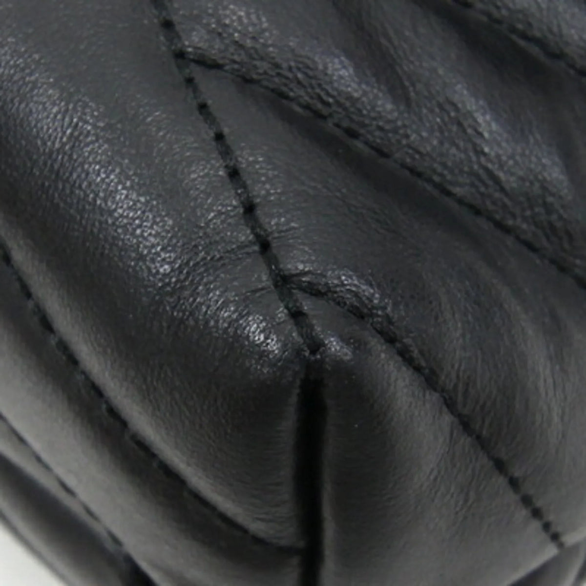 Chevron Chain Burch Black (Good) Bag Pre-Owned Leather TORY 58465 BURCH Quilted Women's Tory Shoulder Kira