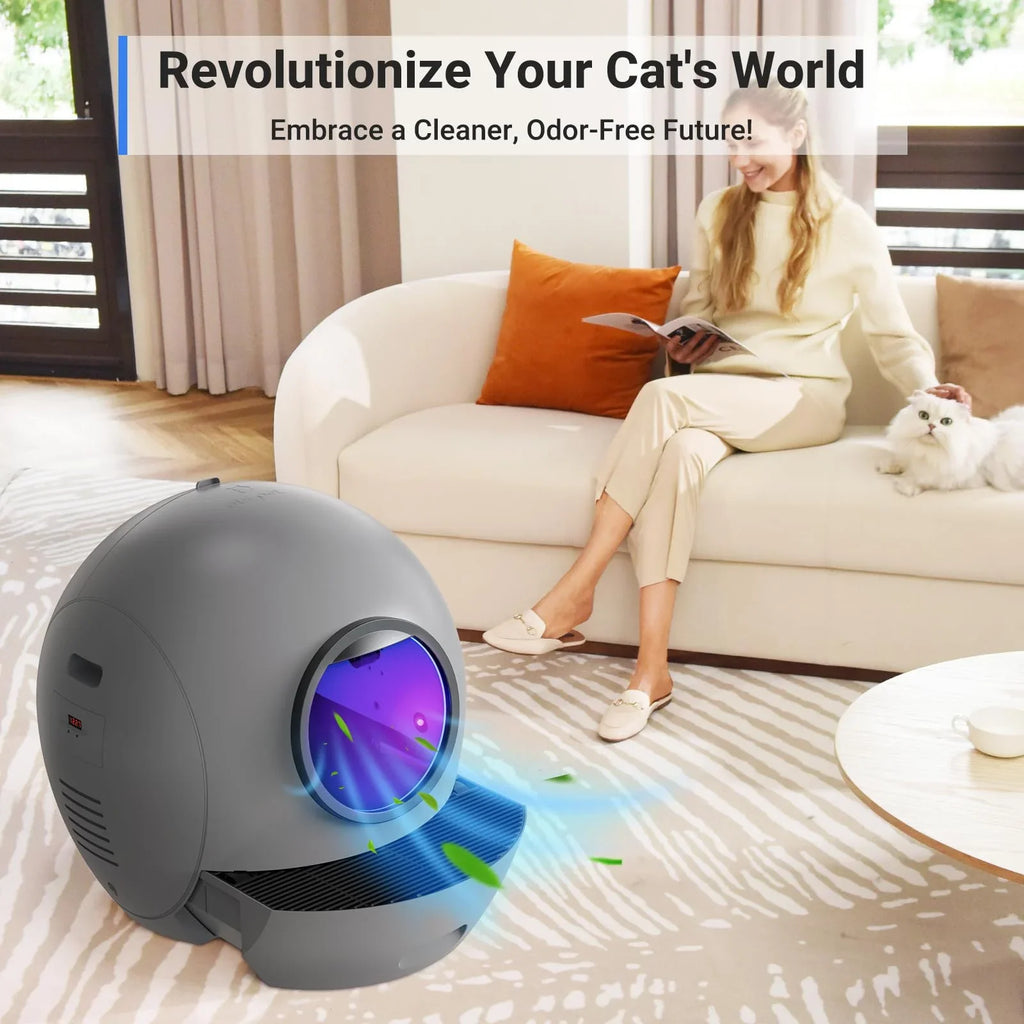 Litter Box Cats Cat Cleaning Litter Self Control ELS Cat Multiple PET for Automatic Version] [Upgraded Box APP