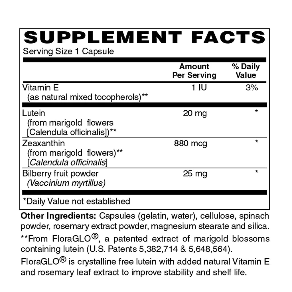 Capsules Hill Foods, Vision 120 Support Holly For With Health FloraGLO, Plus Lutein