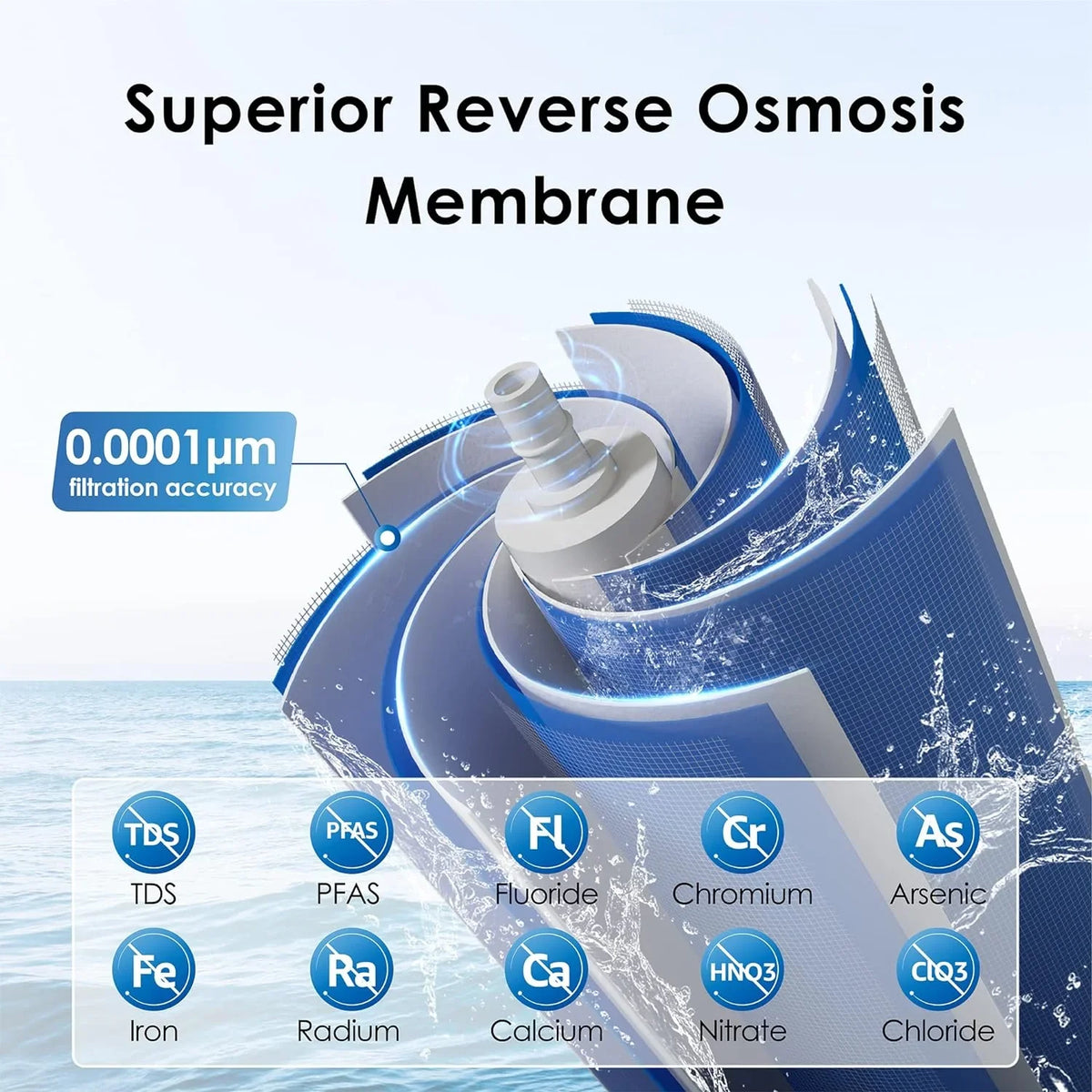 Waterdrop for Osmosis 2-year Filter, Certified, WD-G3P600-RO Reverse System, Replacement NSF Lifetime WD-G3P600