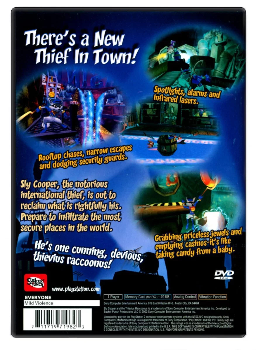 Sly PlayStation - Cooper and 2 Thievius Raccoonus Refurbished the