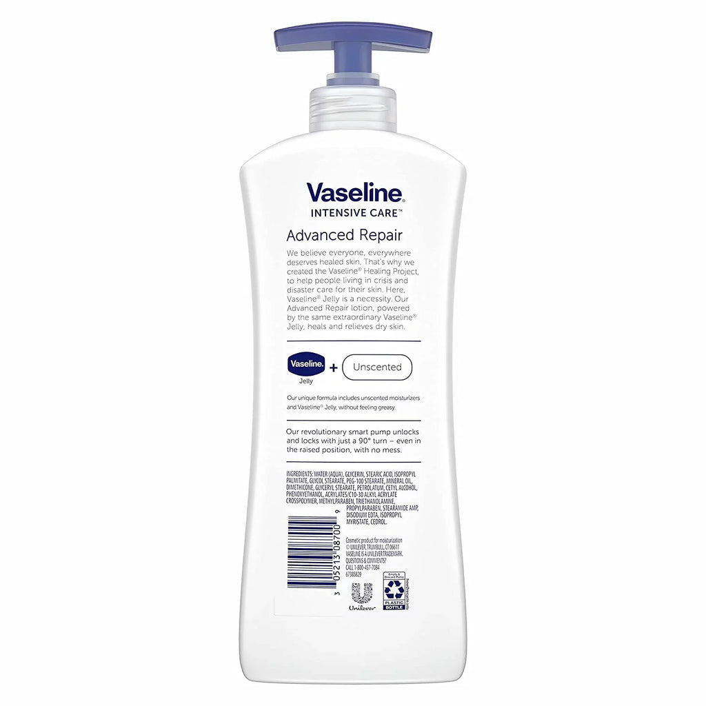 oz Pack Advanced 20.3 Intensive Lotion, Healing - Repair Vaseline Moisture Unscented Care 3