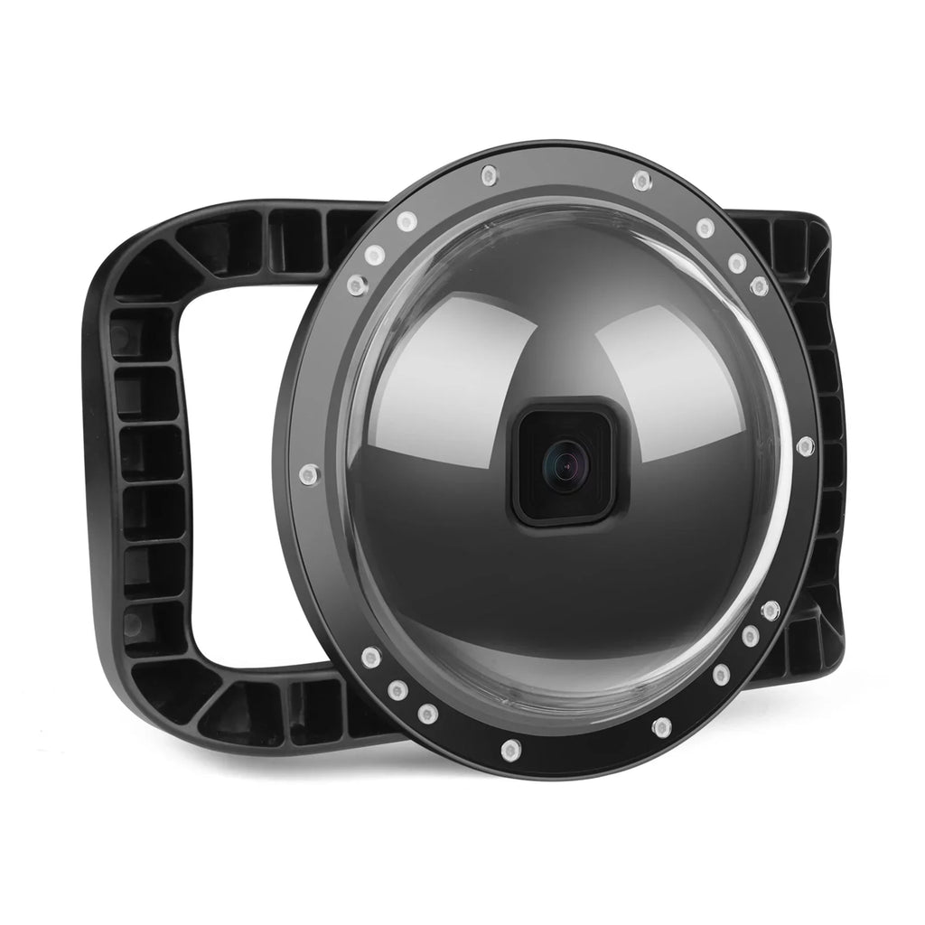 10SHOOT Port and Handle, 45m Dual Dome 180° XTGP559, Wide Black 9 Case Waterproof, for Waterproof Angle