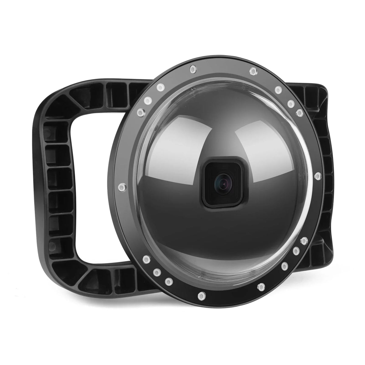 10SHOOT Port and Handle, 45m Dual Dome 180° XTGP559, Wide Black 9 Case Waterproof, for Waterproof Angle