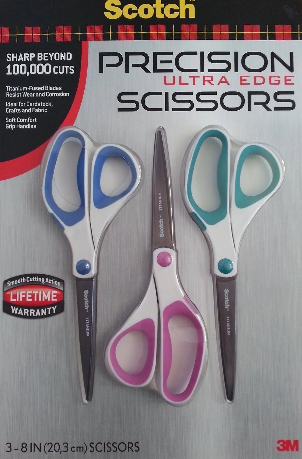 Precision Edge 3 Pack Scotch Ultra Scissors,