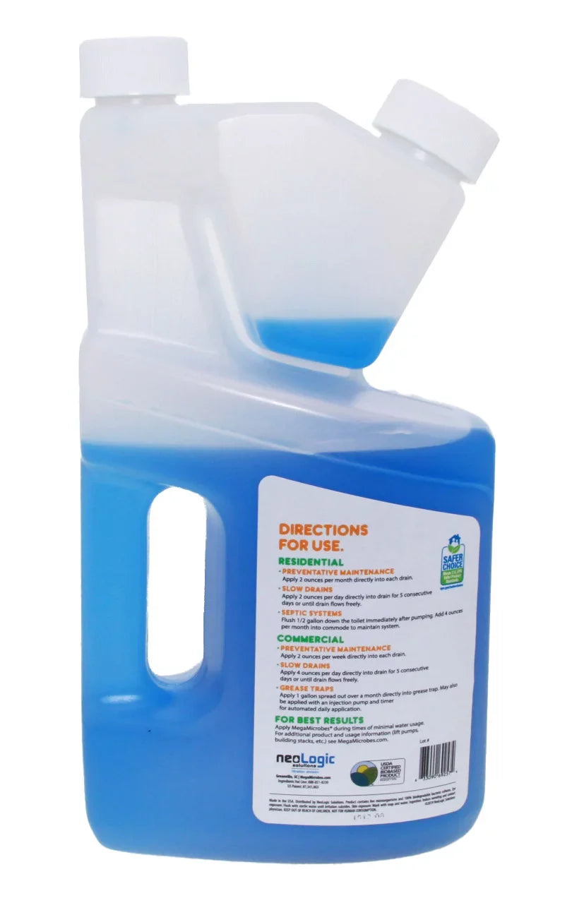 Septic, Treatment, Drain, and MML-32FL Bottle MegaMicrobes MML-5GL No-Mixing 32-Ounce Liquid Pump Trap