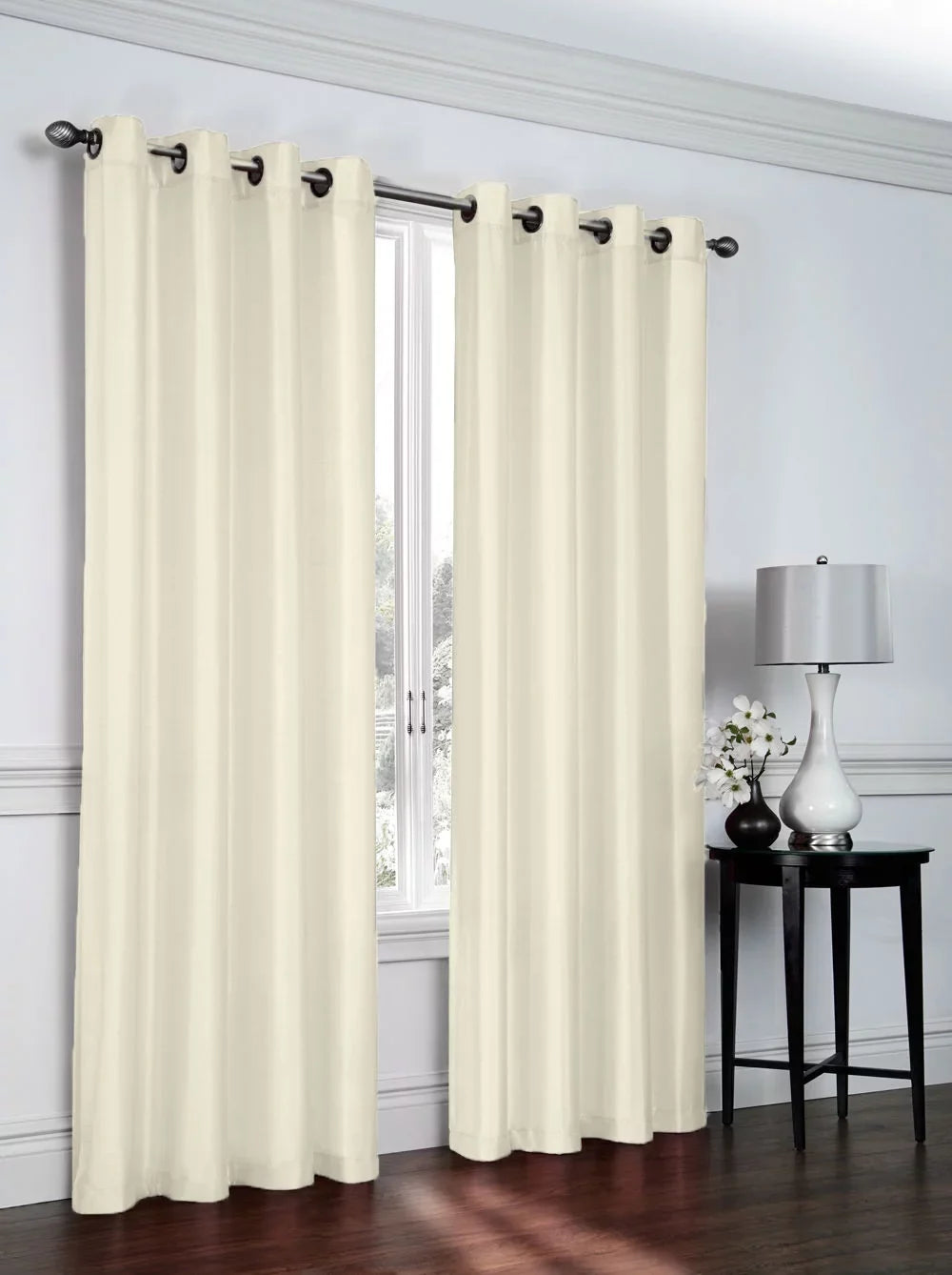 2 Semi Pack: - Sheer Home Panels Ivory Luxurious Ultra Grommet Collections Top Curtain Regal Shimmer